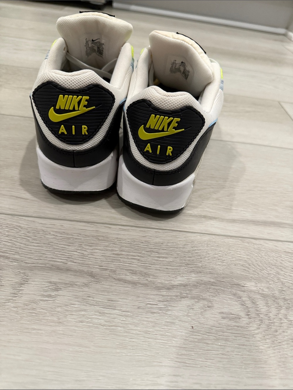 Nike Air Max Sneakers - White, Neon Yellow & Light Blue - Picture 4 of 6